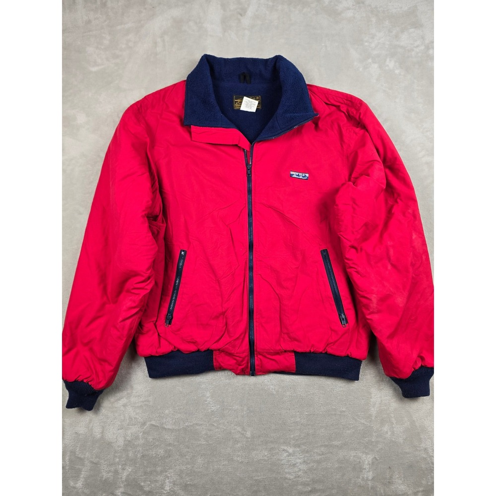 Vintage Eddie Bauer Down Jacket‎ Men XLT Red Full Zip Bomber USA Made Coat